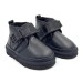 UGG KIDS BOOTS NEUMEL SNAPBACK LEATHER BLACK