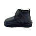UGG KIDS BOOTS NEUMEL SNAPBACK LEATHER BLACK
