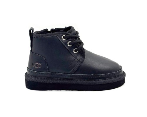 UGG KIDS  NEUMEL ZIP LEATHER BLACK