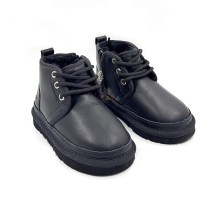 UGG KIDS  NEUMEL ZIP LEATHER BLACK