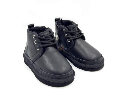 UGG KIDS  NEUMEL ZIP LEATHER BLACK