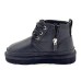 UGG KIDS  NEUMEL ZIP LEATHER BLACK