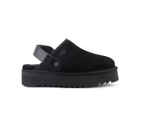 UGG GOLDENSTAR CLOG PLATFORM BLACK с мехом