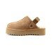 UGG GOLDENSTAR CLOG PLATFORM CHESTNUT  с мехом