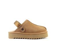 UGG GOLDENSTAR CLOG PLATFORM CHESTNUT  с мехом