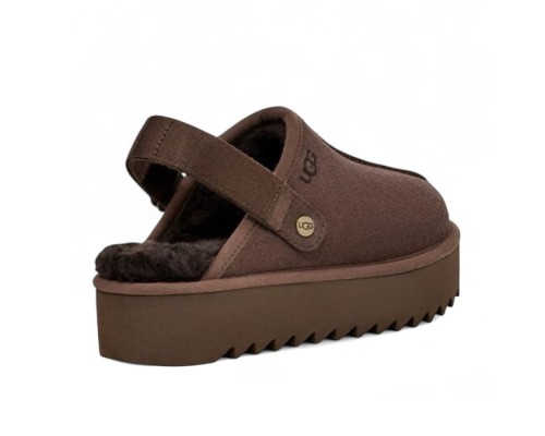 UGG GOLDENSTAR CLOG PLATFORM CHOCOLATE  с мехом
