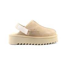 UGG GOLDENSTAR CLOG PLATFORM SAND с мехом