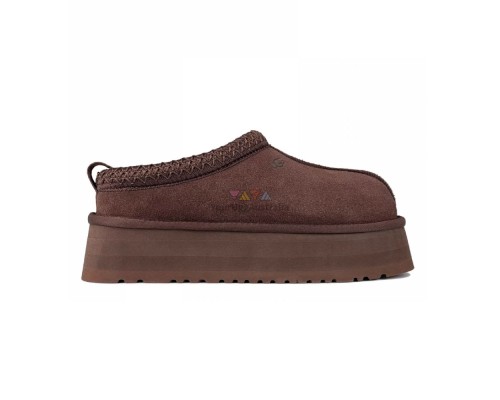 UGG WOMEN'S TASMAN TAZZ PLATFORM CHOCOLATE