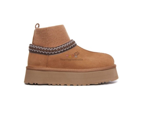 UGG CLASSIC TAZZ KNIT CHESTNUT