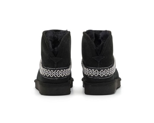 UGG CLASSIC MINI CRESENT BLACK