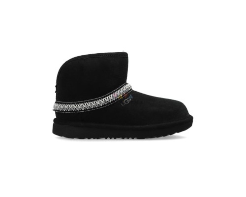 UGG CLASSIC MINI CRESENT BLACK