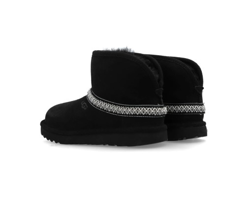 UGG CLASSIC MINI CRESENT BLACK