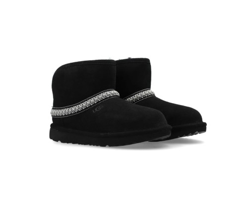 UGG CLASSIC MINI CRESENT BLACK