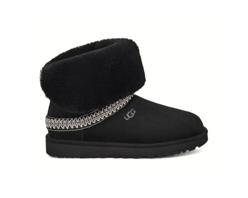 UGG CLASSIC SHORT CRESCENT BLACK