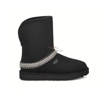 UGG CLASSIC SHORT CRESCENT BLACK