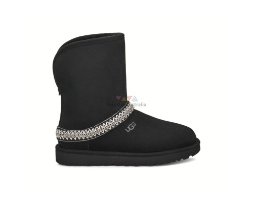 UGG CLASSIC SHORT CRESCENT BLACK