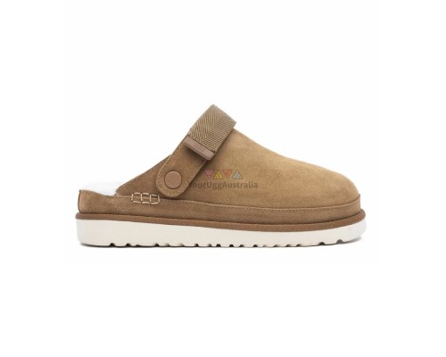 UGG GOLDENSTAR CLOG CHESTNUT с мехом