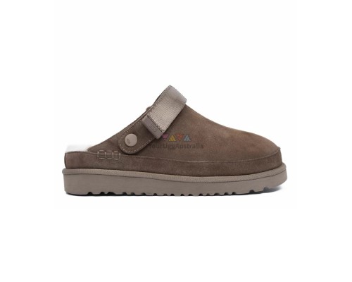 UGG GOLDENSTAR CLOG CHOCOLATE с мехом