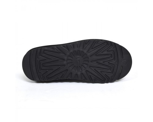 UGG STITCH SLIP ON LEATHER BLACK