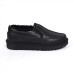 UGG STITCH SLIP ON LEATHER BLACK