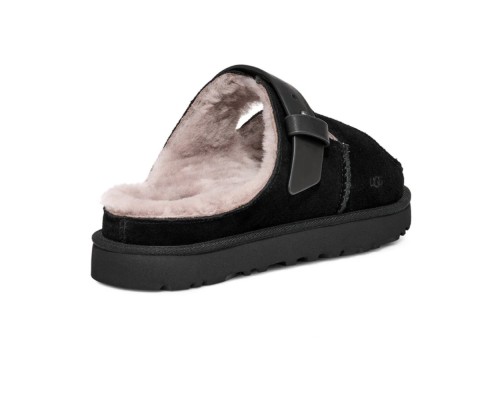 UGG WOMEN'S GREENPORT STRAP SLIDE BLACK