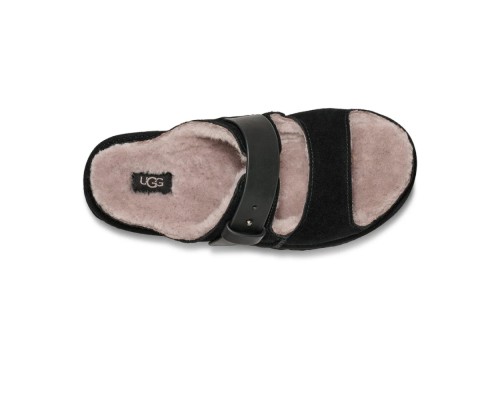 UGG WOMEN'S GREENPORT STRAP SLIDE BLACK