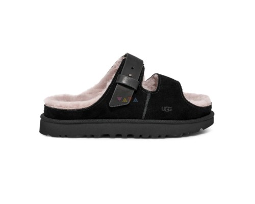 UGG WOMEN'S GREENPORT STRAP SLIDE BLACK