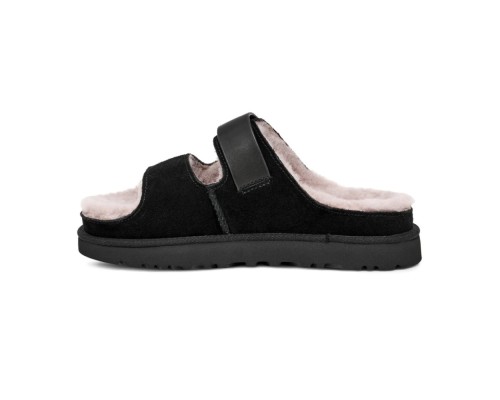 UGG WOMEN'S GREENPORT STRAP SLIDE BLACK