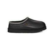 UGG WOMEN'S TASMAN SLIPPERS LEATHER REGEN BLACK
