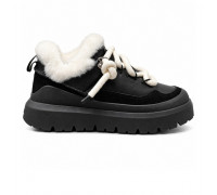 UGG HERITAGE UTILITY SNEAKER BLACK LEATHER
