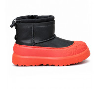 UGG KIDS  HYBRID MINI WEATHER BLACK ORANGE LEATHER