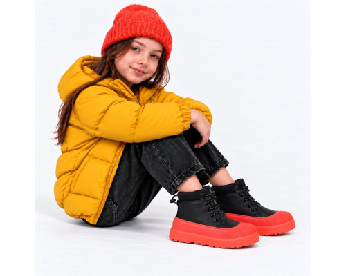 UGG KIDS  HYBRID NEUMEL HYBRID BLACK LEATHER ORANGE