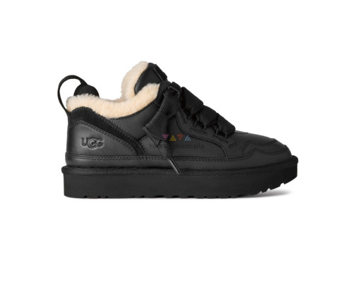 UGG MENS LOWMEL SNEAKERS LEATHER BLACK