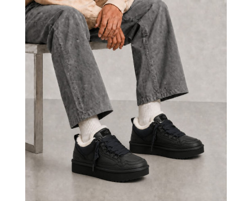 UGG MENS LOWMEL SNEAKERS LEATHER BLACK