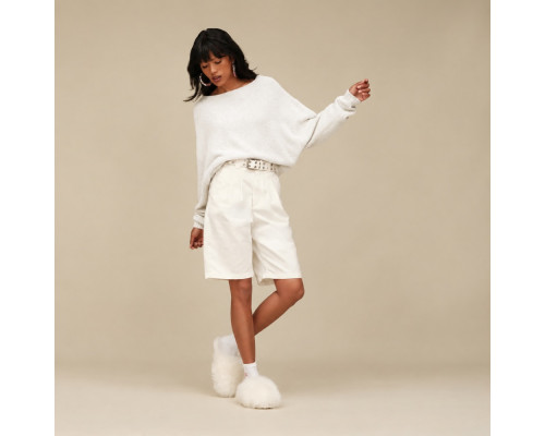UGG  WOMEN'S SCUFFETTE CHALET SLIPPER  WHITE