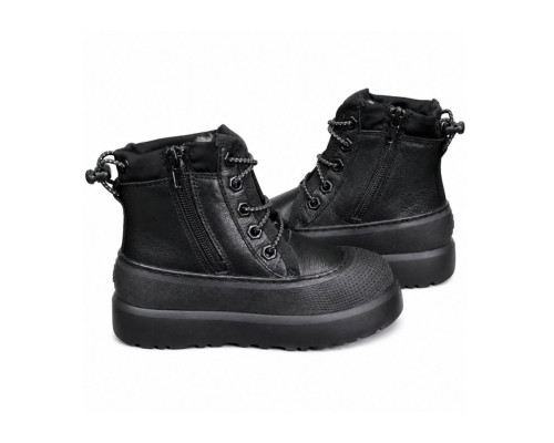 UGG KIDS HYBRID NEUMEL HYBRID LEATHER BLACK