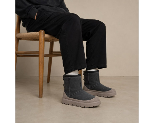 UGG CLASSIC SHORT MENS WEATHER HYBRID COBBLE GREY