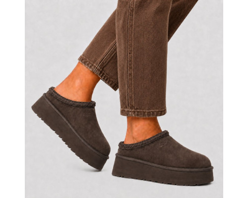 UGG WOMEN'S TASMAN TAZZ  PLATFORM CHOCOLATE