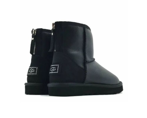 UGG CLASSIC II MINI ZIP METALLIC BLACK