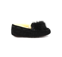 UGG MOCCASINS DAKOTA POM POM BLACK