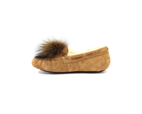 UGG MOCCASINS DAKOTA POM POM CHESTNUT