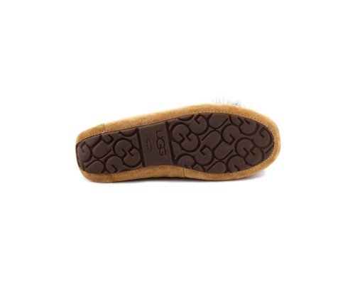 UGG MOCCASINS DAKOTA POM POM CHESTNUT