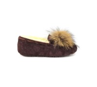 UGG MOCCASINS DAKOTA POM POM CHOCOLATE