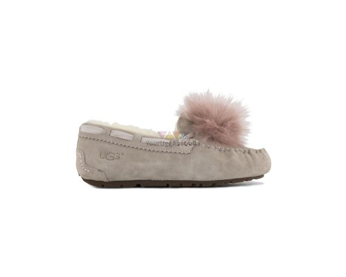 UGG MOCCASINS DAKOTA POM POM DUSK