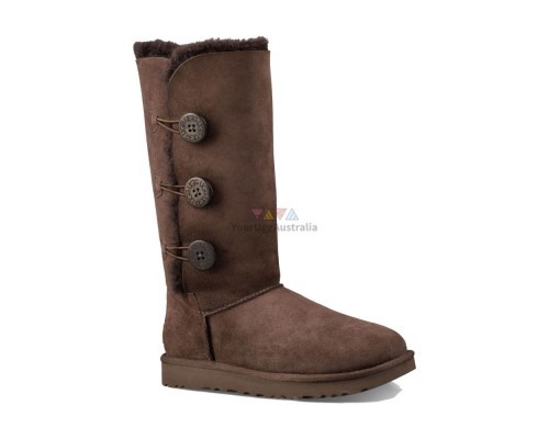 UGG BAILEY BUTTON TRIPLET CHOCOLATE