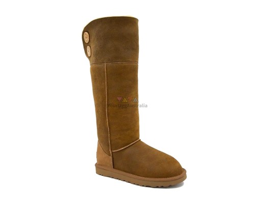 UGG OVER THE KNEE BAILEY BUTTON II CHESTNUT BOMBER