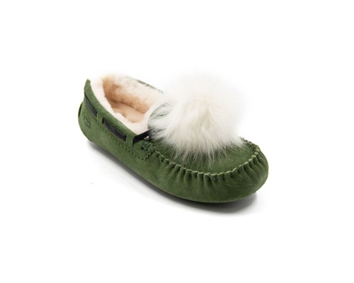 UGG WOMEN'S DAKOTA GREEN POM POM