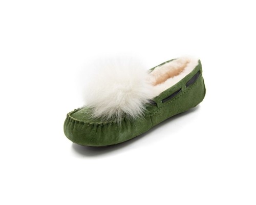 UGG WOMEN'S DAKOTA GREEN POM POM