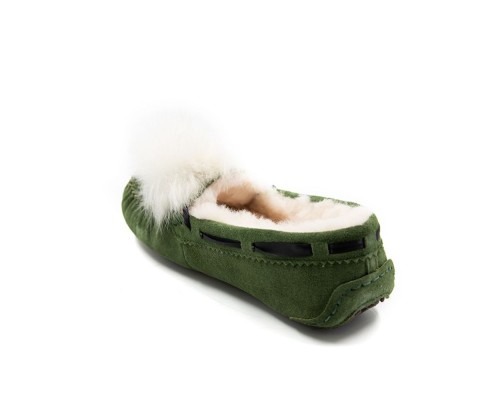 UGG WOMEN'S DAKOTA GREEN POM POM