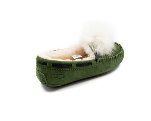 UGG WOMEN'S DAKOTA GREEN POM POM